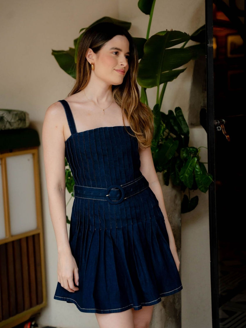 Vestido Denim Camille con Cinturón