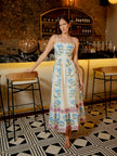 Vestido Valeria Floral Midi con Cut Out