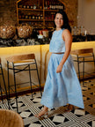 Set Celeste Bordado Midi