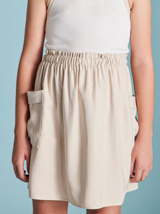 Vestido combinado cargo chica
