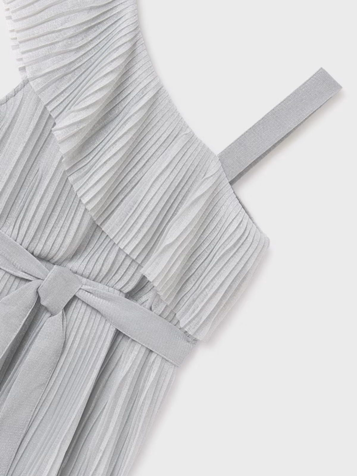 Vestido asimétrico plisado chica