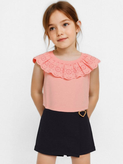 Falda Short hebilla corazón niña