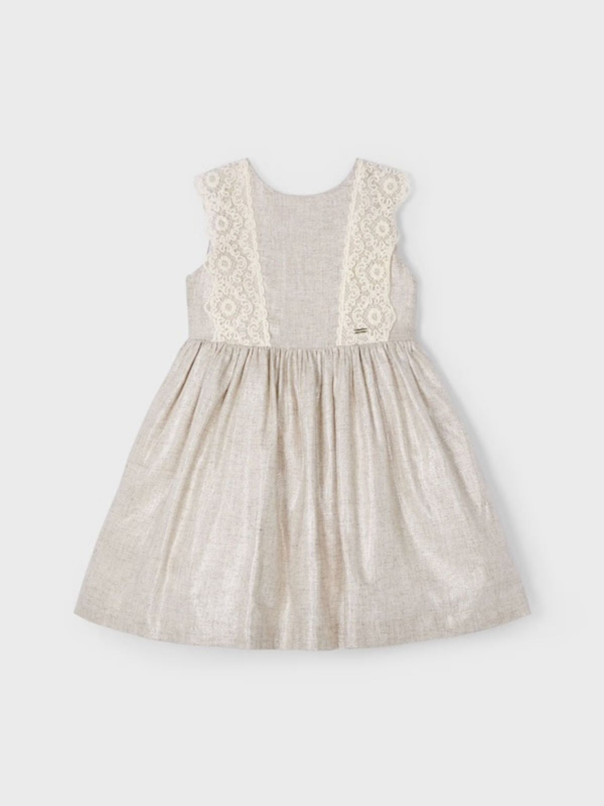 Vestido detalle bordado con lino niña