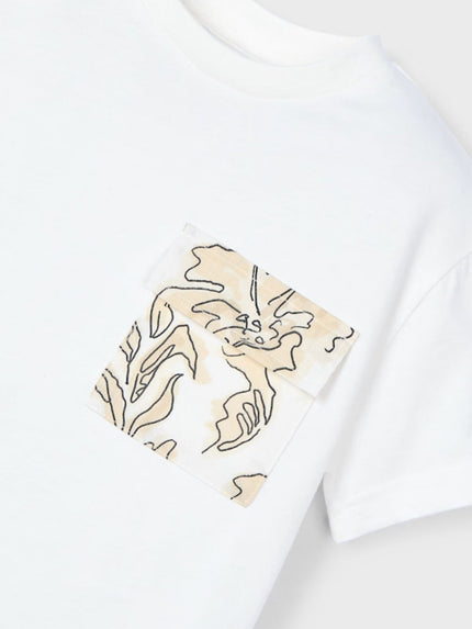 Camiseta bolsillo estampado niño