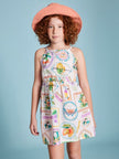 Vestido halter estampado chica