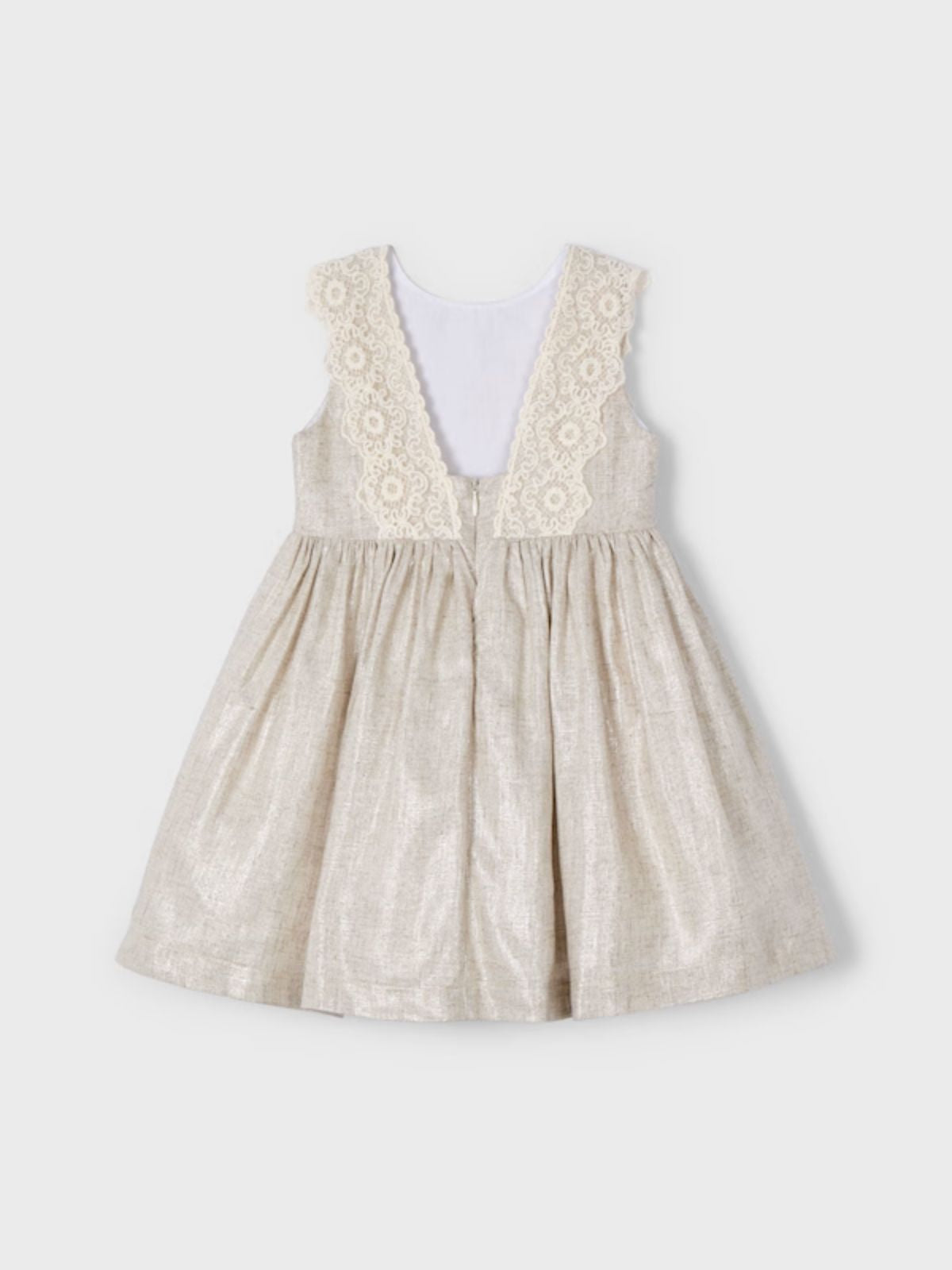 Vestido detalle bordado con lino niña