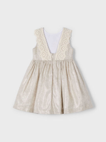 Vestido detalle bordado con lino niña