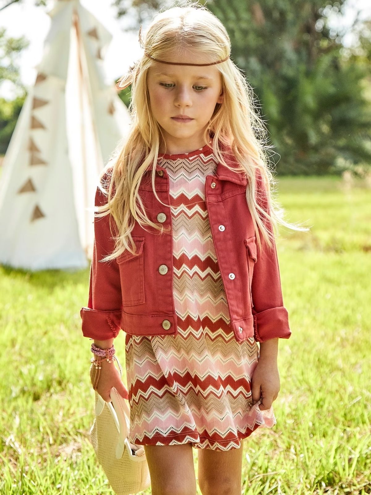 Vestido zigzag niña