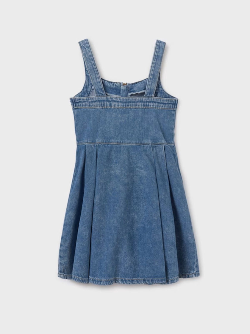 Vestido denim cremallera chica