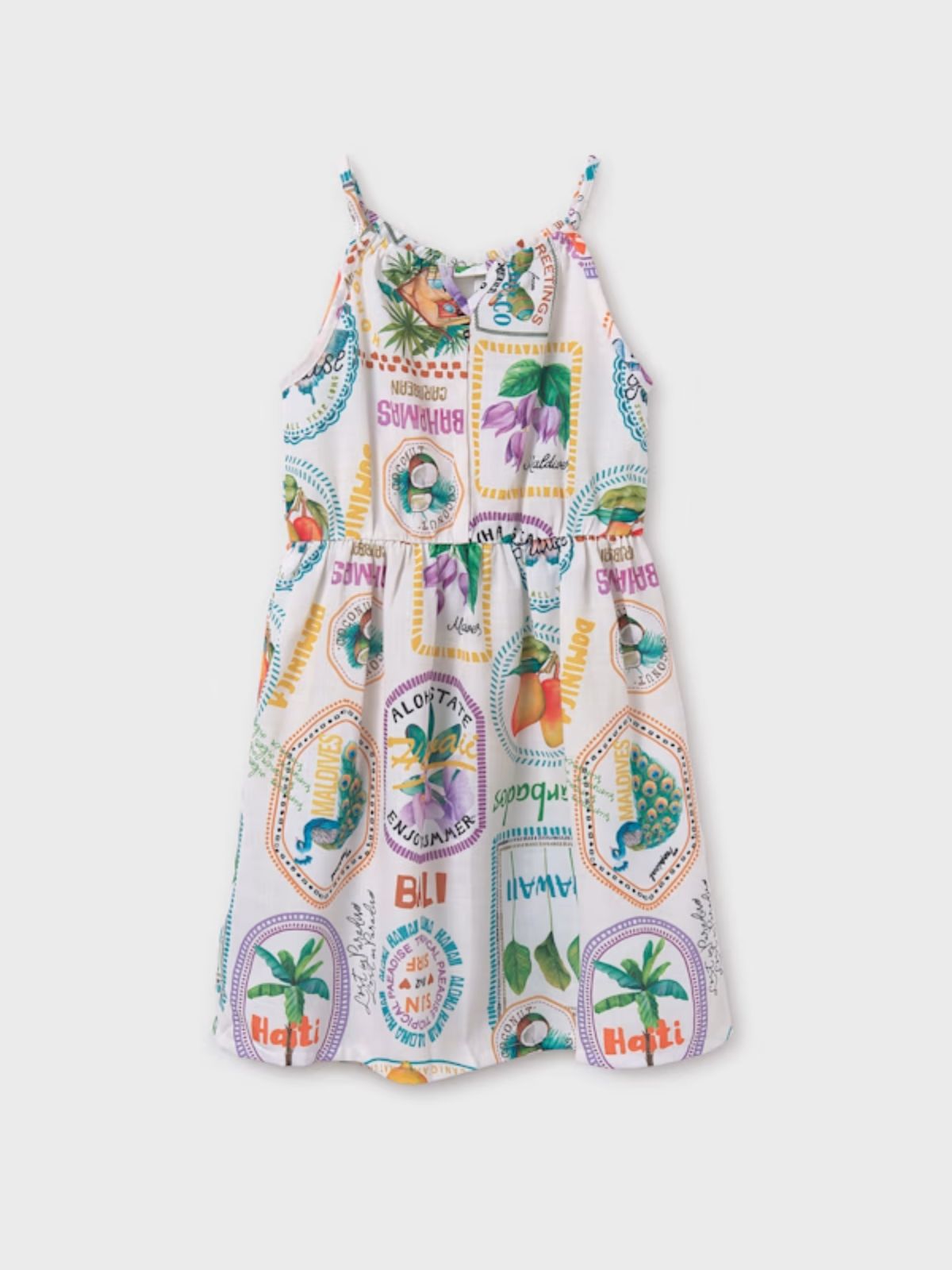 Vestido halter estampado chica