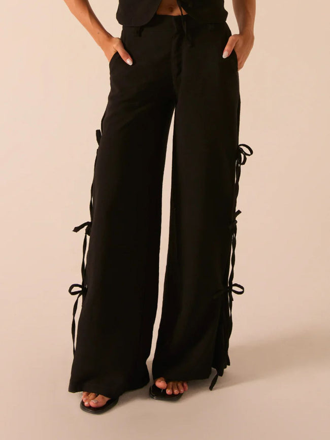 Bow pant black