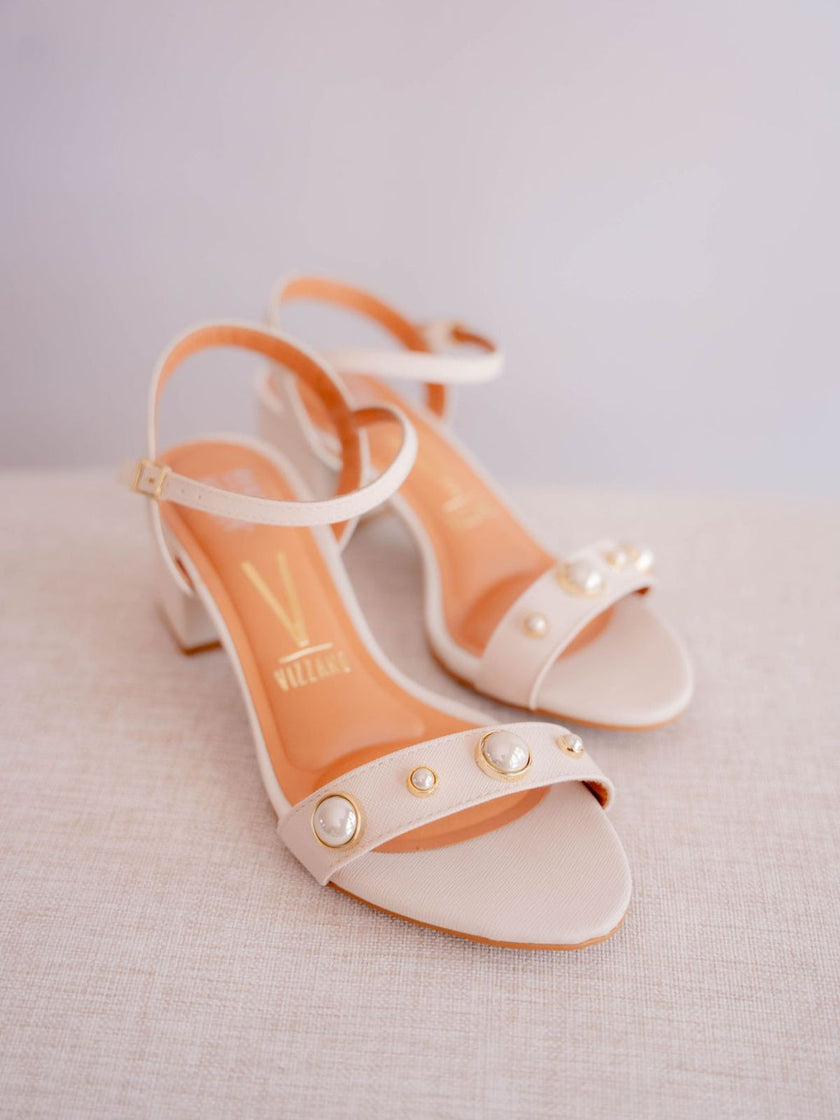 Sandalias 4 perlas ivory