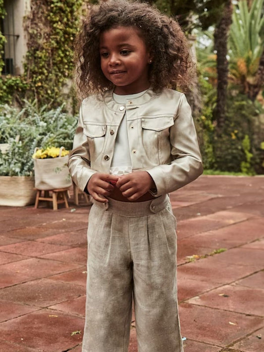 Pantalon fluido lino niña
