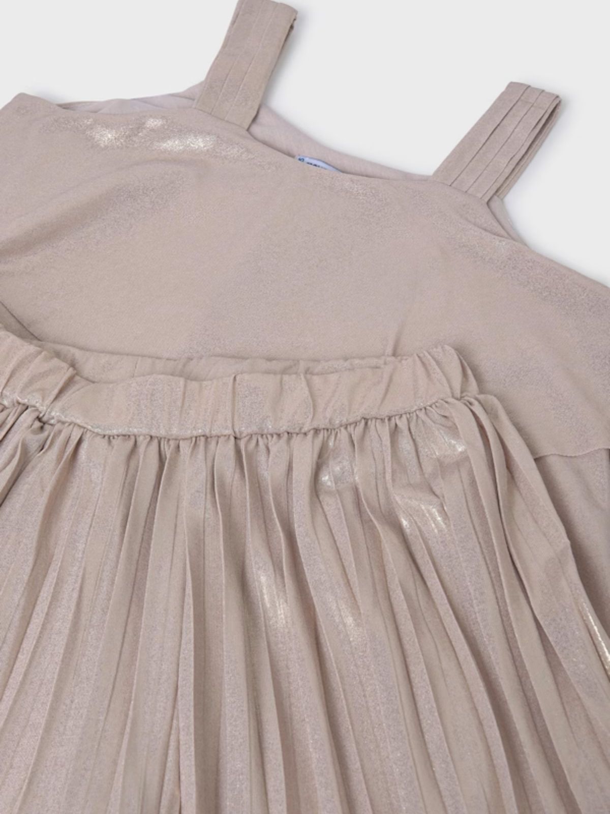 Conjunto pantalón largo y top plisado chica