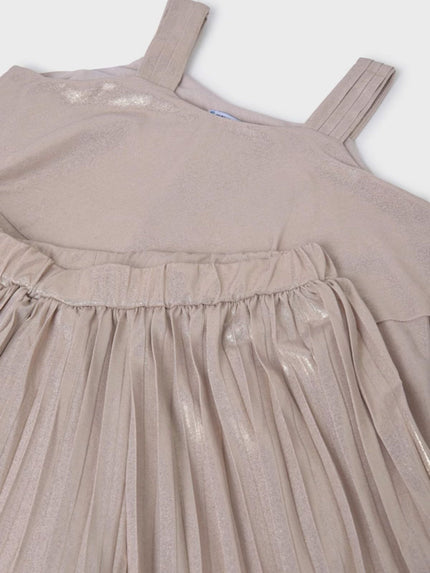 Conjunto pantalón largo y top plisado chica