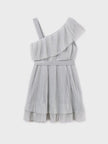 Vestido asimétrico plisado chica