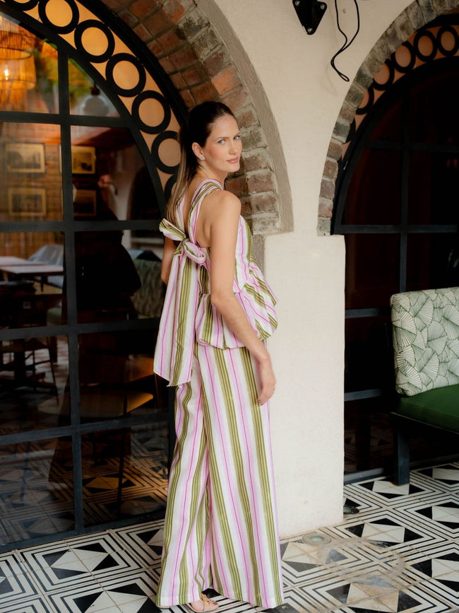 Pantalón Valentina Rayas Pastel