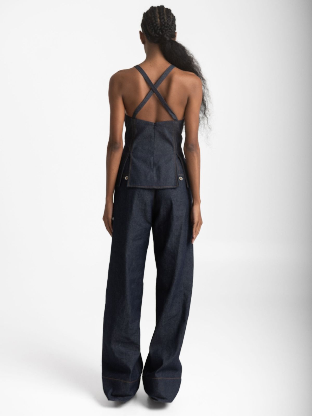 Mina denim high rise pants