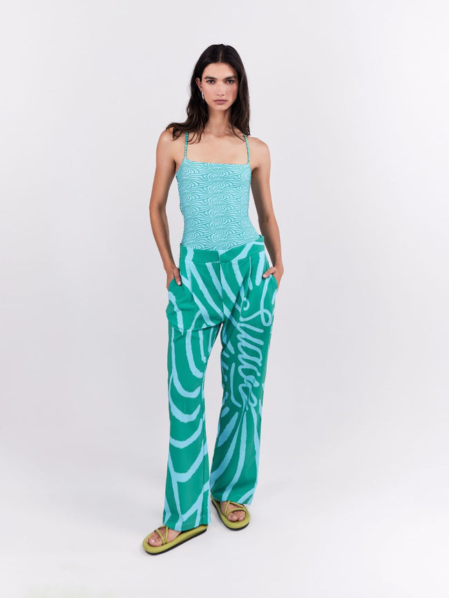 Pantalón suave Turquesa