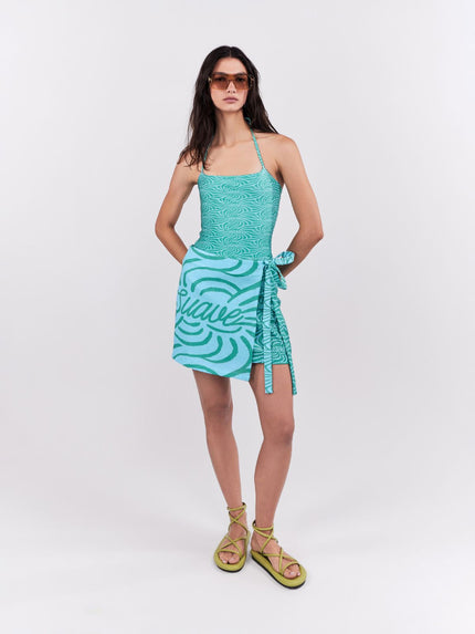 Mini falda suave turquesa