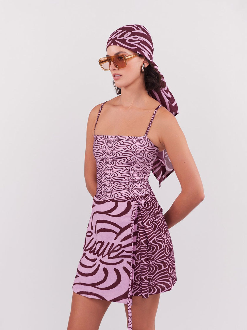 Mini falda suave magenta