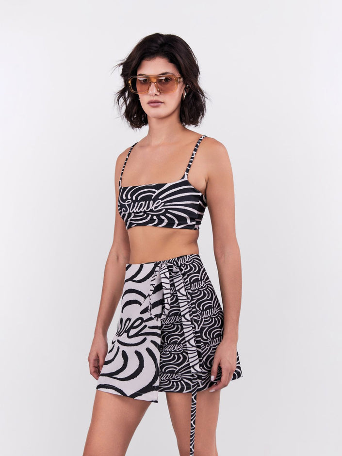 Mini falda suave negro