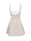 Cream stride mini dress