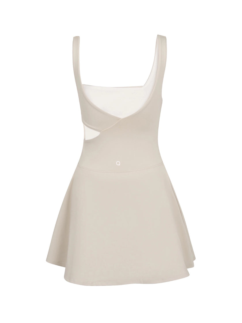 Cream stride mini dress