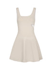 Cream stride mini dress