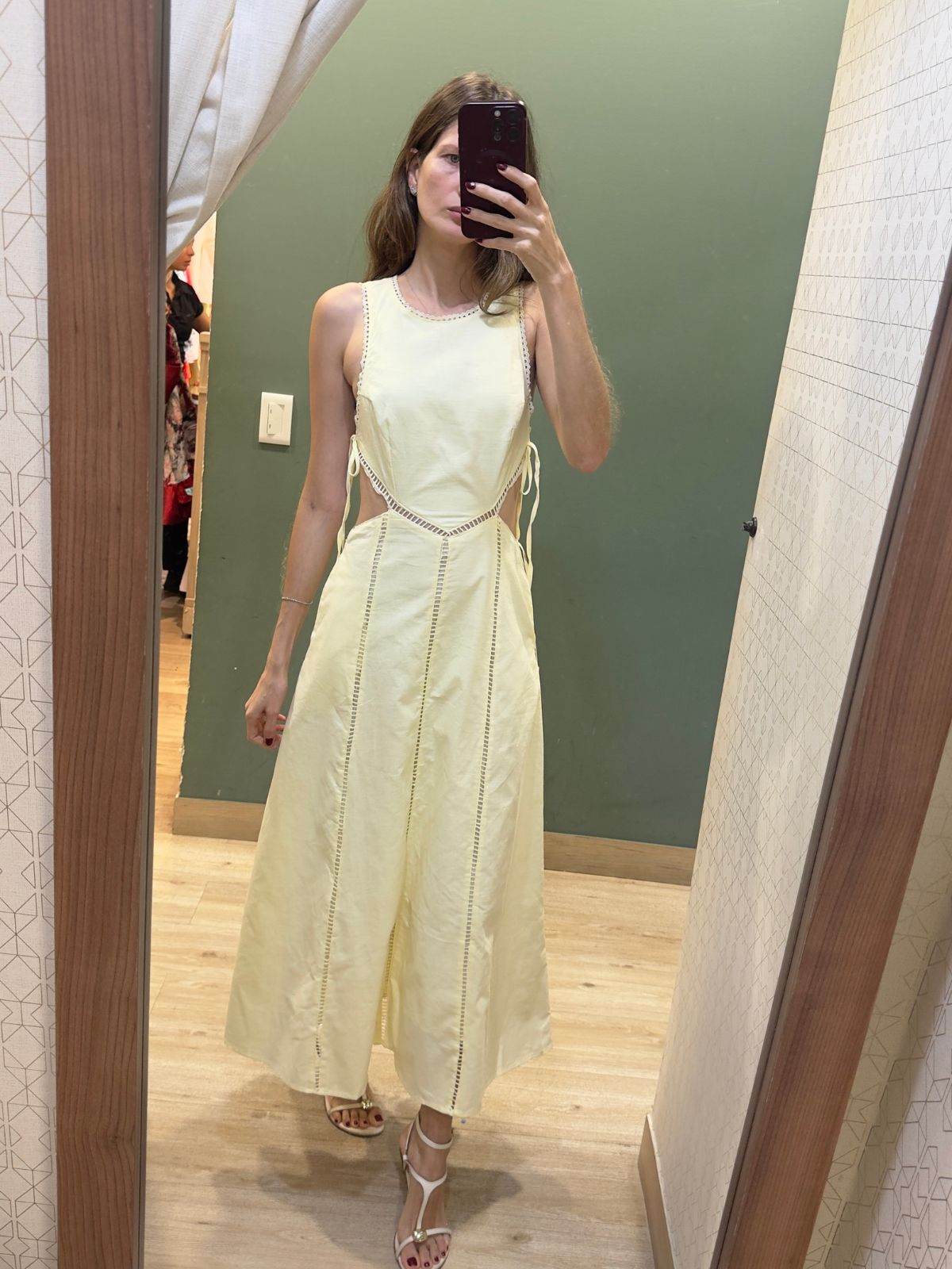 vestido midi amarillo casual elegante mujer